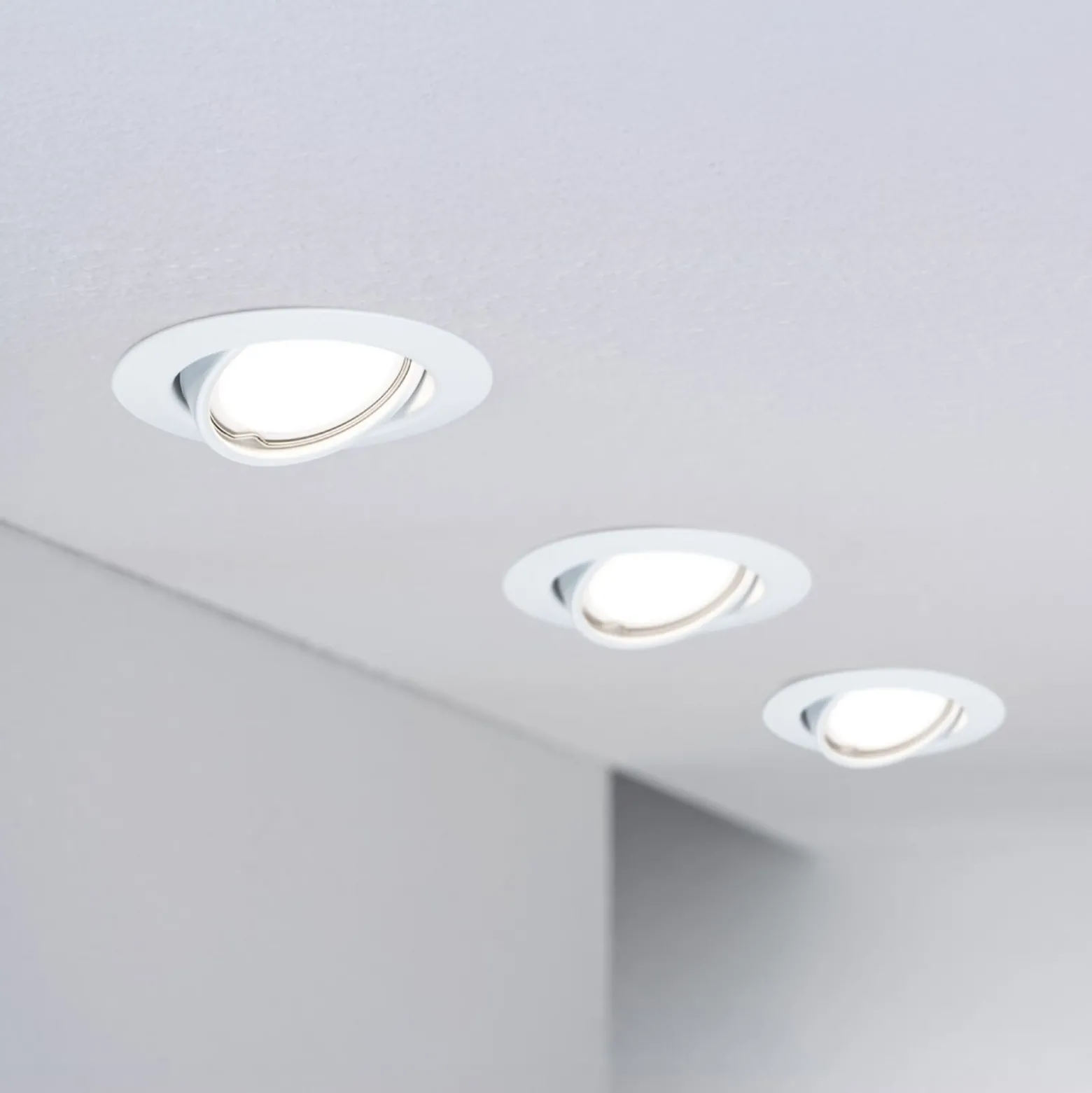 Paulmann upotettava LED-kohdevalaisin Base Coin, valkoinen, päälle/pois, 3 kpl,