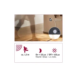 Paulmann upotettava LED-seinävalaisin Edge Quadro musta 8 cm