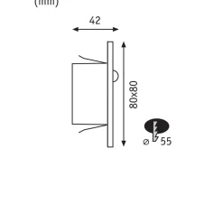 Paulmann upotettava LED-seinävalaisin Edge Quadro musta 8 cm