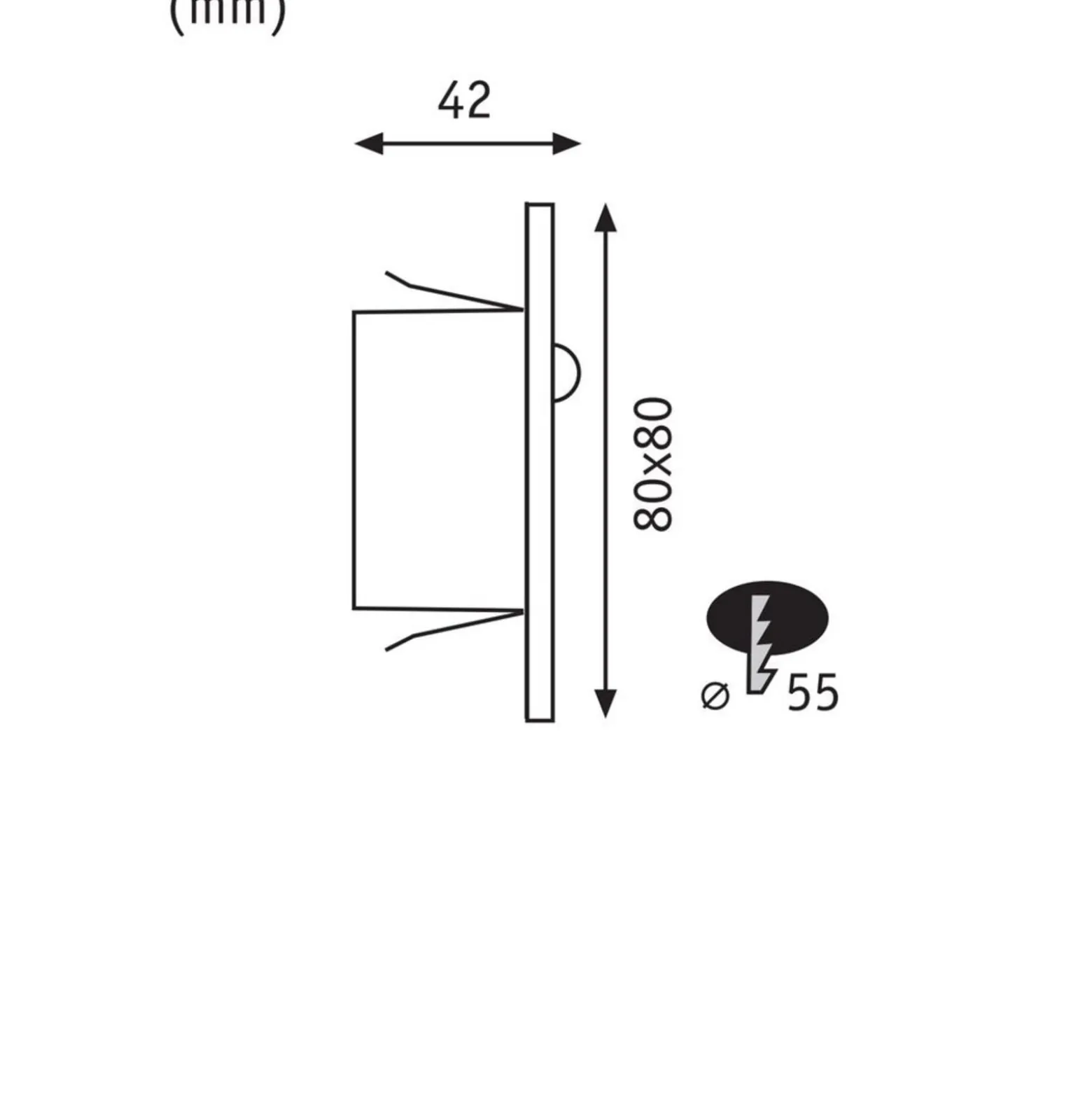 Paulmann upotettava LED-seinävalaisin Edge Quadro musta 8 cm