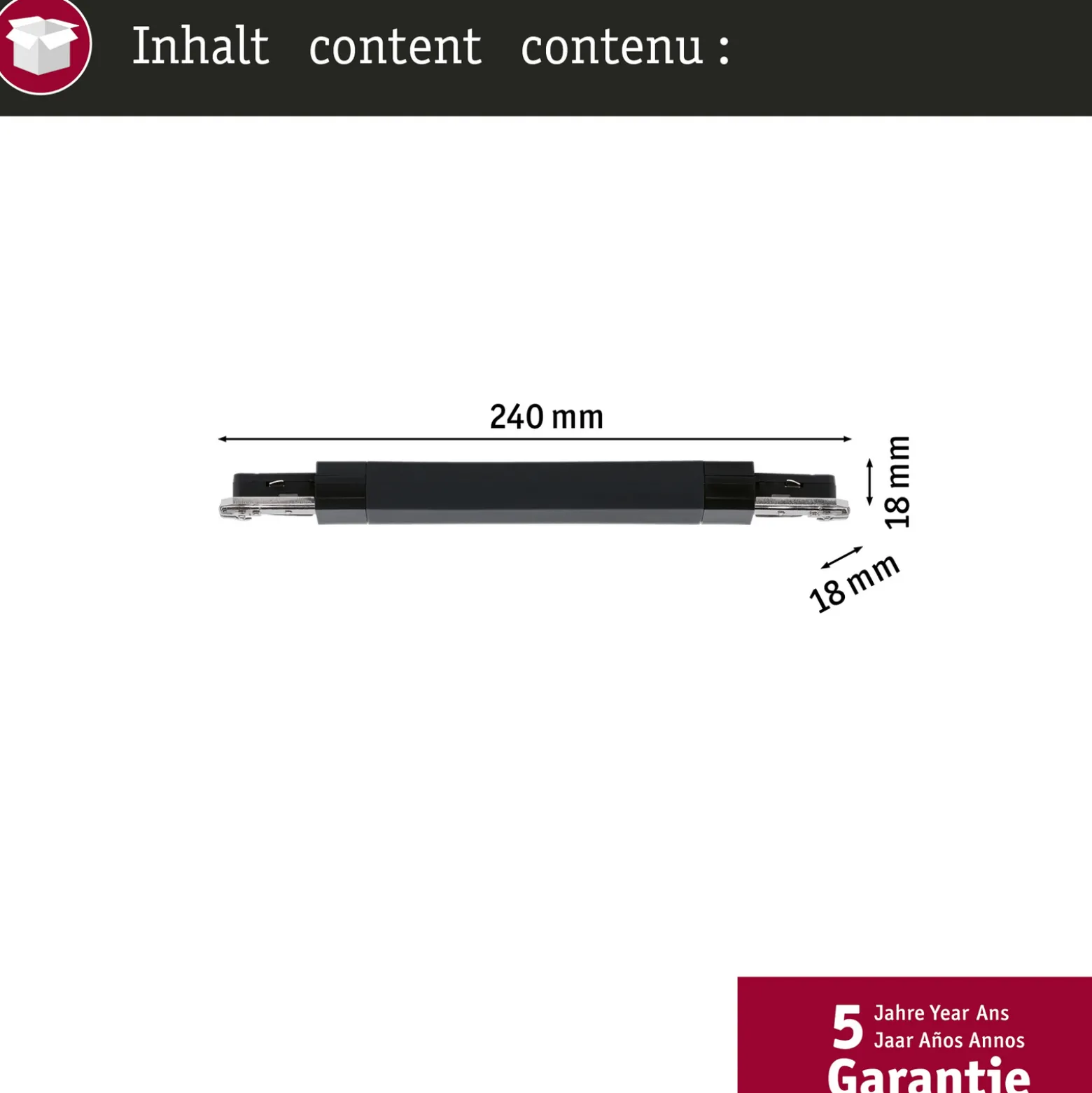 Paulmann URail kiskoadapteri Zigbee himmennin/kytkin kromi mattapintainen