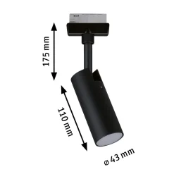 Paulmann URail LED-kohdevalaisin Tubo musta 4 000 K