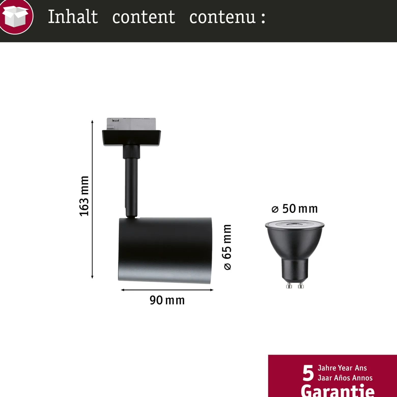 Paulmann URail LED-spotti Luxe Zigbee musta matt GU10