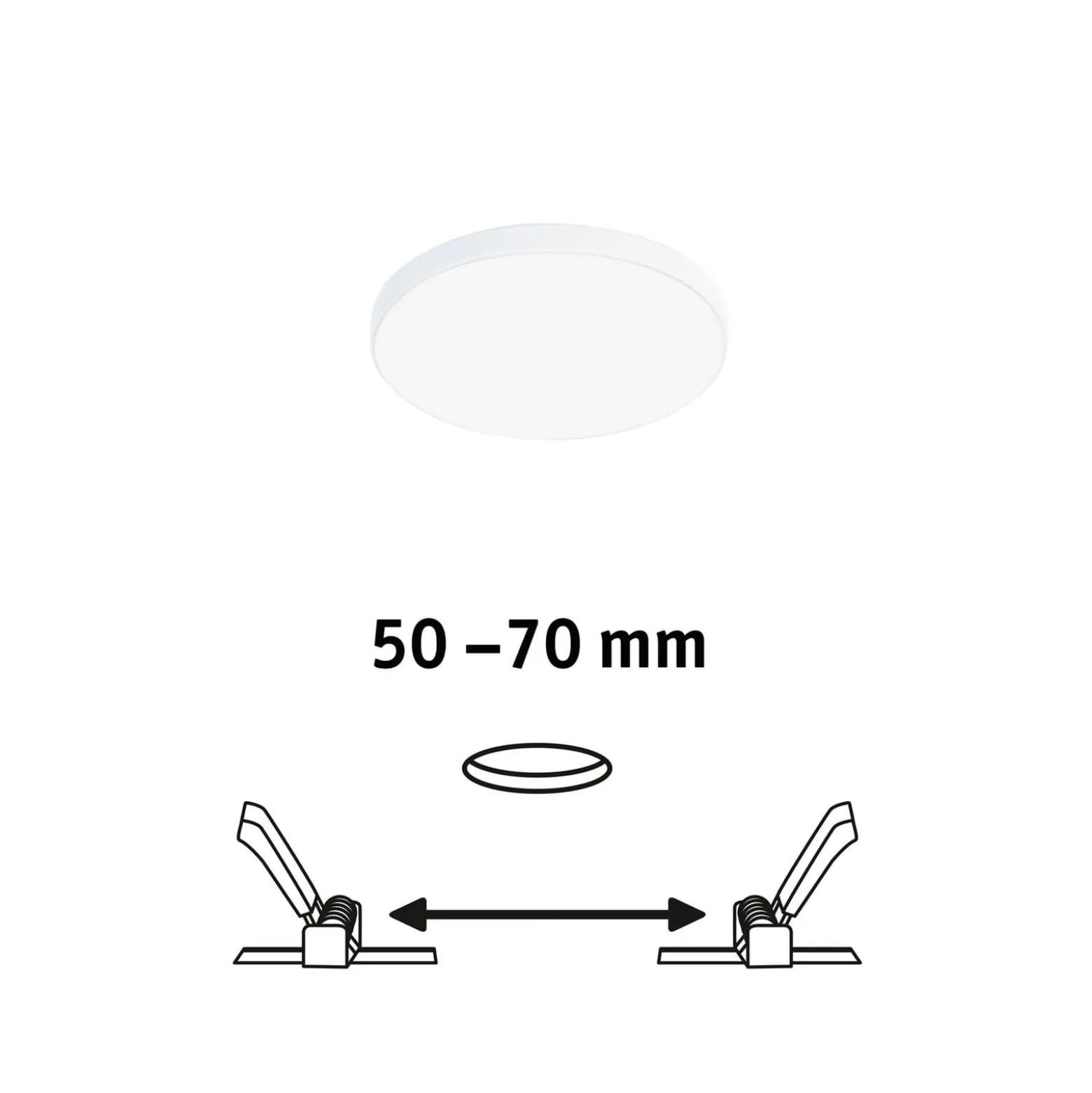 Paulmann Veluna Edge IP44 4,000K dimm Ø 9cm Ø 9cm