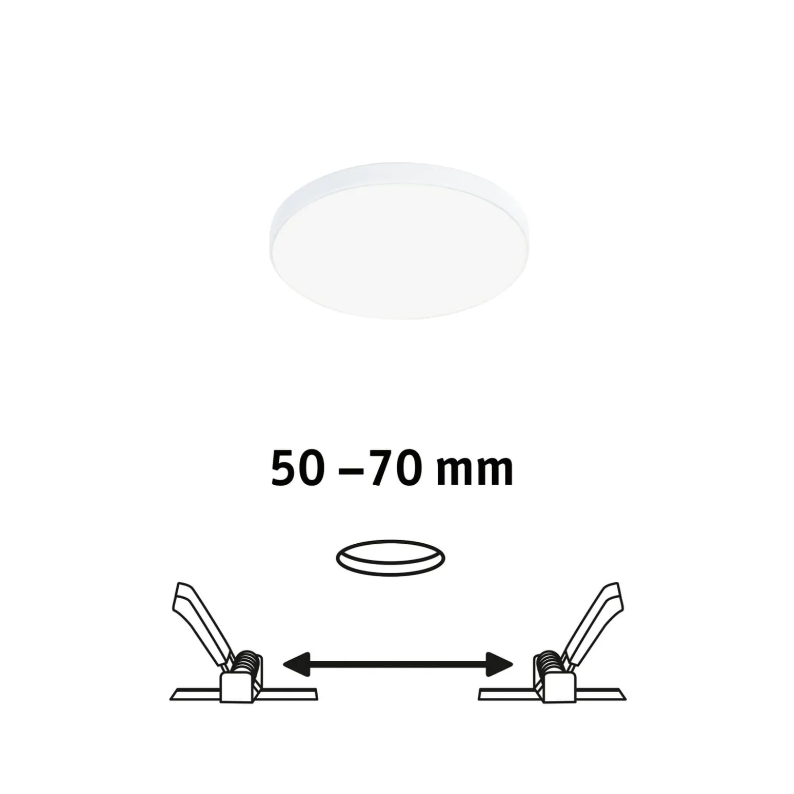 Paulmann Veluna Edge IP44 4,000K dimm Ø 9cm Ø 9cm