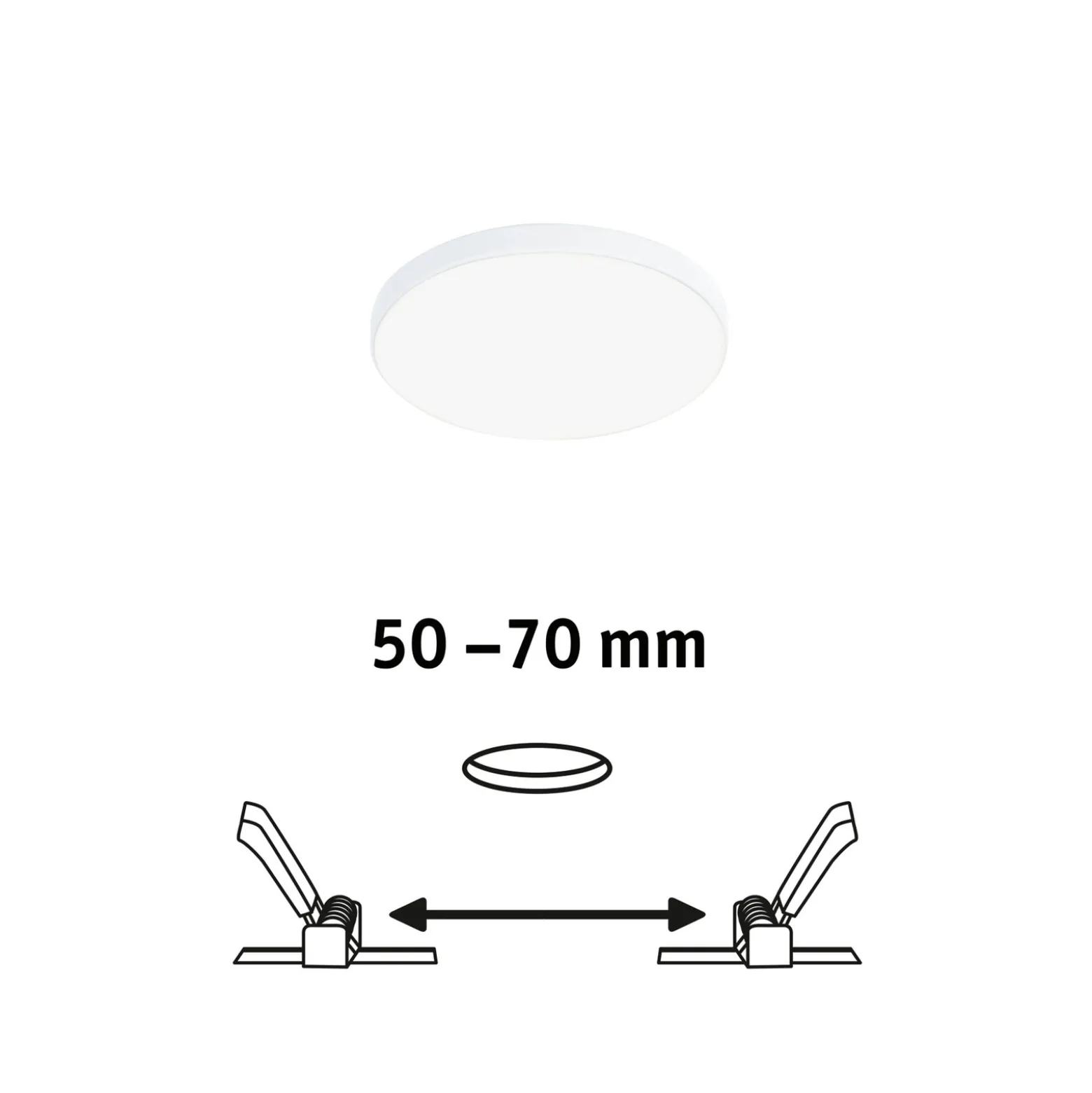 Paulmann Veluna Edge IP44 4,000K dimm Ø 9cm Ø 9cm