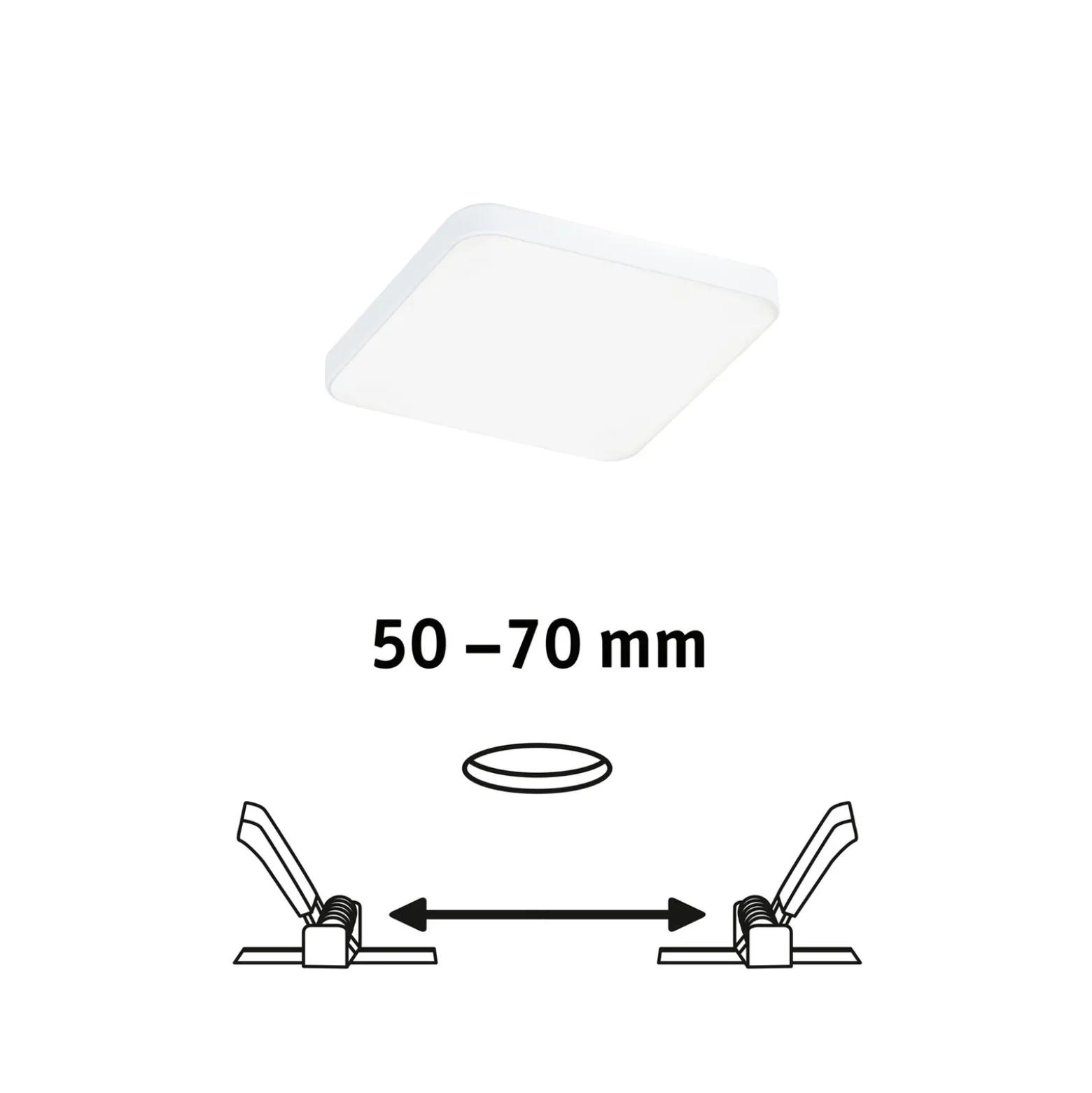 Paulmann Veluna Edge LED upotettu IP44 4000K 9x9cm 9x9cm