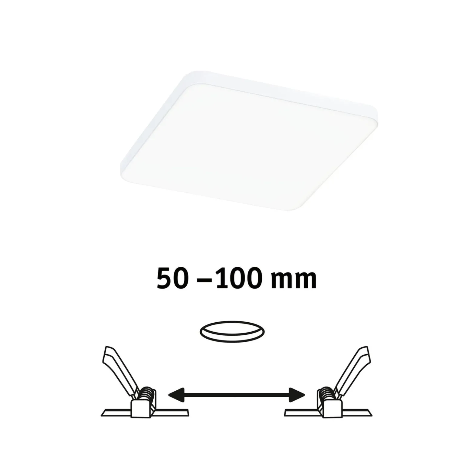 Paulmann Veluna Edge LED upotettu IP44 4000K 12x12cm 12x12cm