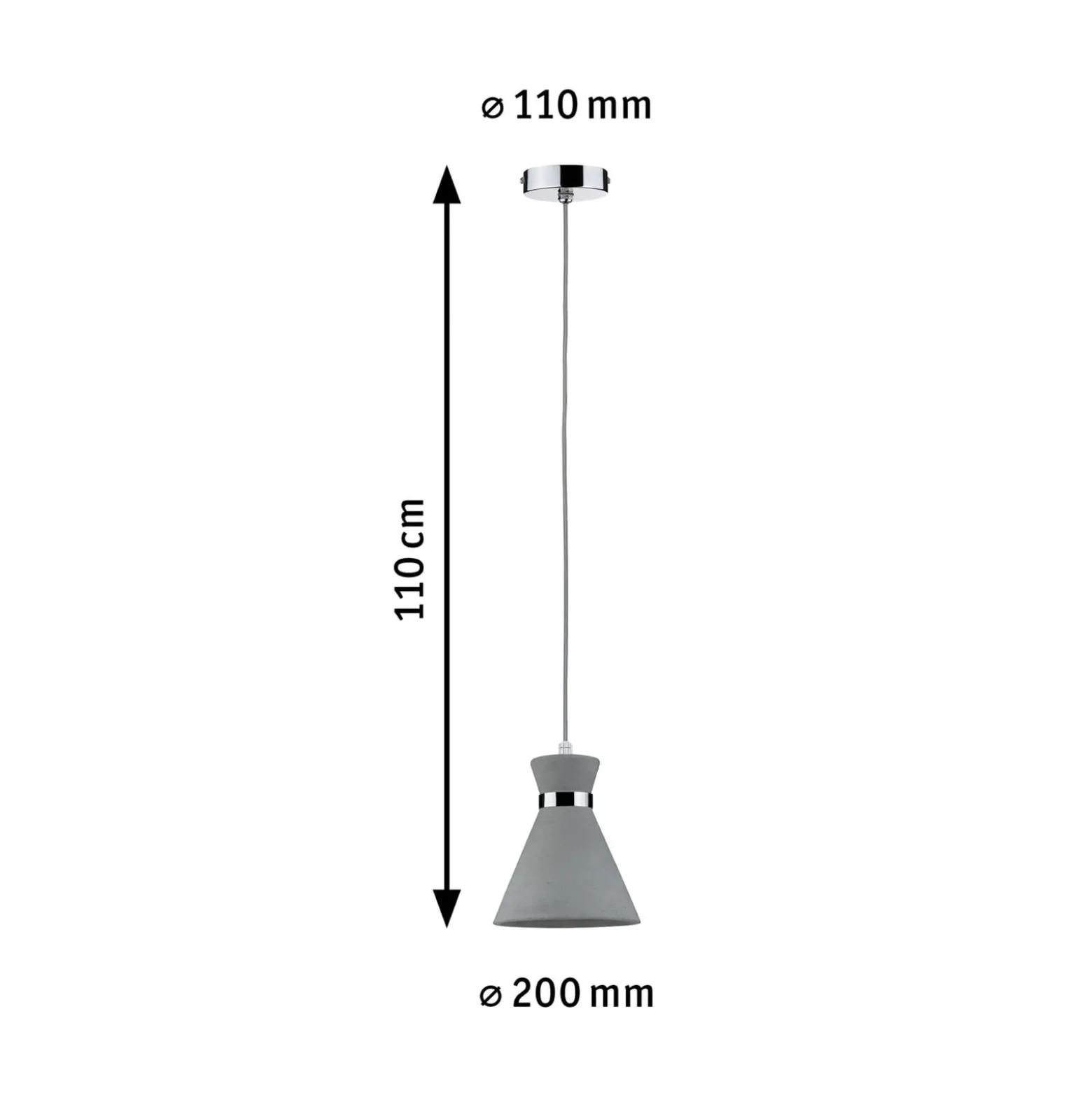 Paulmann Verve -riippuvalaisin, betoni, Ø 20 cm, IP44