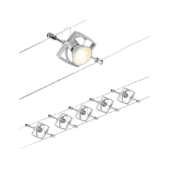 Paulmann Wire Mac II -vaijerijärjestelmä, 5-lamppuinen, 5 m, kromi