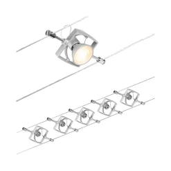 Paulmann Wire Mac II -vaijerijärjestelmä, 5-lamppuinen, 5 m, kromi