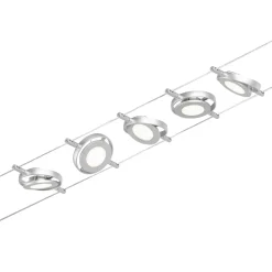 Paulmann Wire RoundMac LED-vaijerijärjestelmä, 5-lamppuinen, kromi