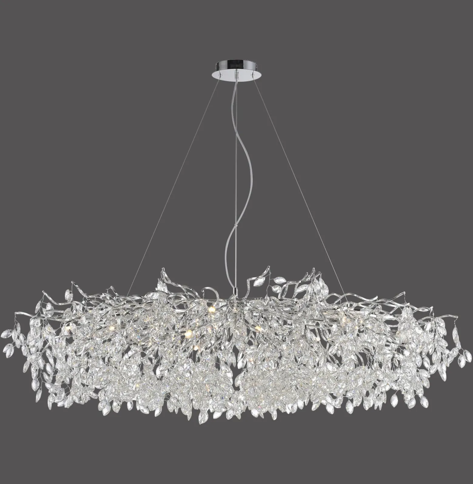 Paul Neuhaus kattokruunu Ricicle, kromi, pituus 150 cm