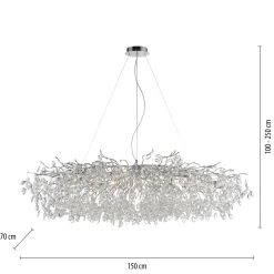Paul Neuhaus kattokruunu Ricicle, kromi, pituus 150 cm