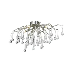Paul Neuhaus kattovalaisin Icicle, lasinen riippuvalaisin, 4-valo, hopea