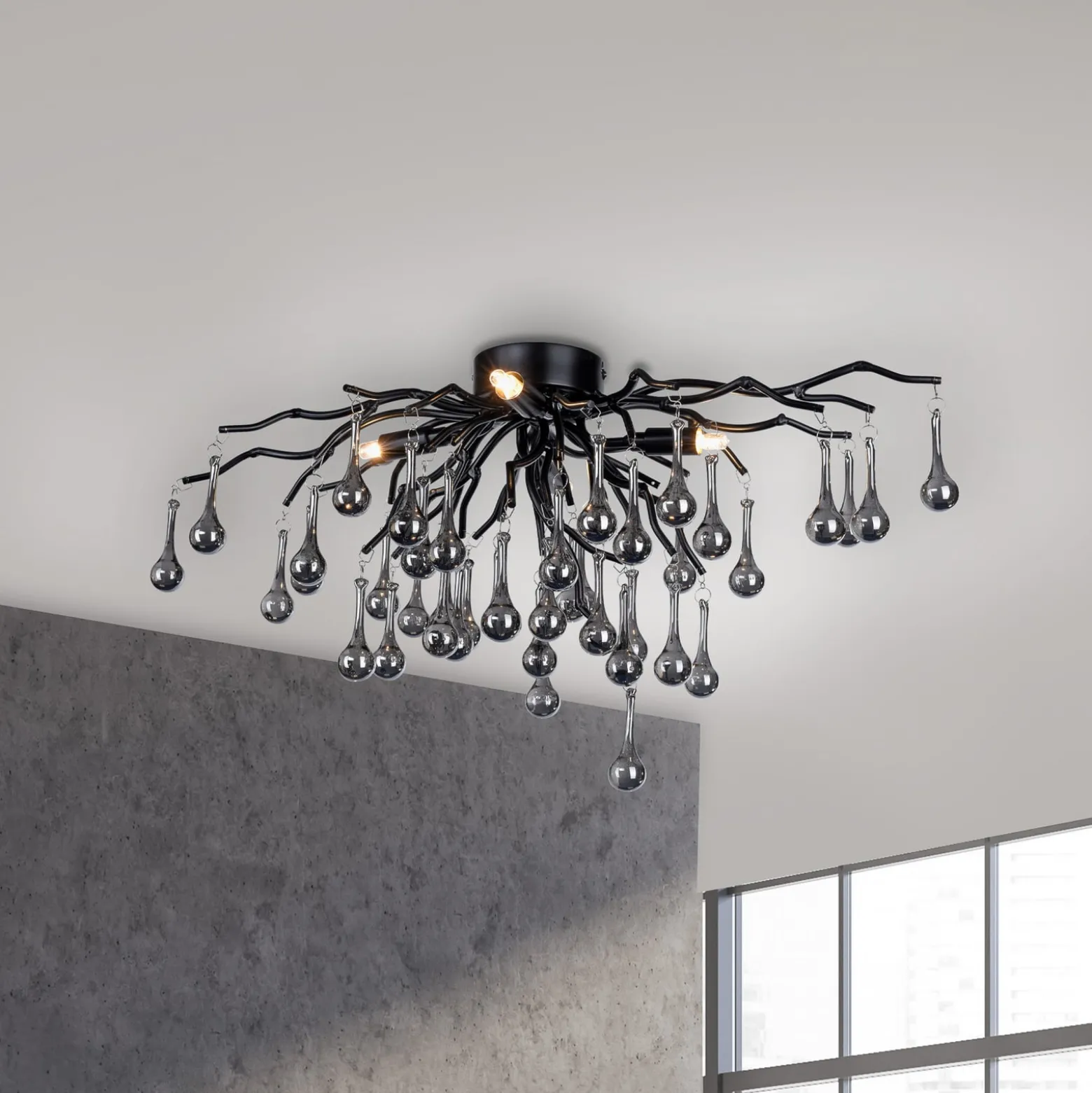 Paul Neuhaus kattovalaisin Icicle, 4-valo, musta