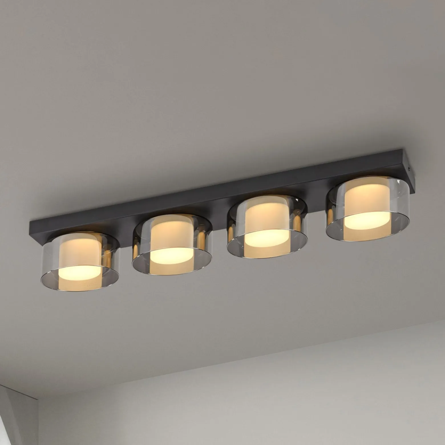 Paul Neuhaus LED-kattovalaisin Rika, 70 cm, lasi, himmennettävä