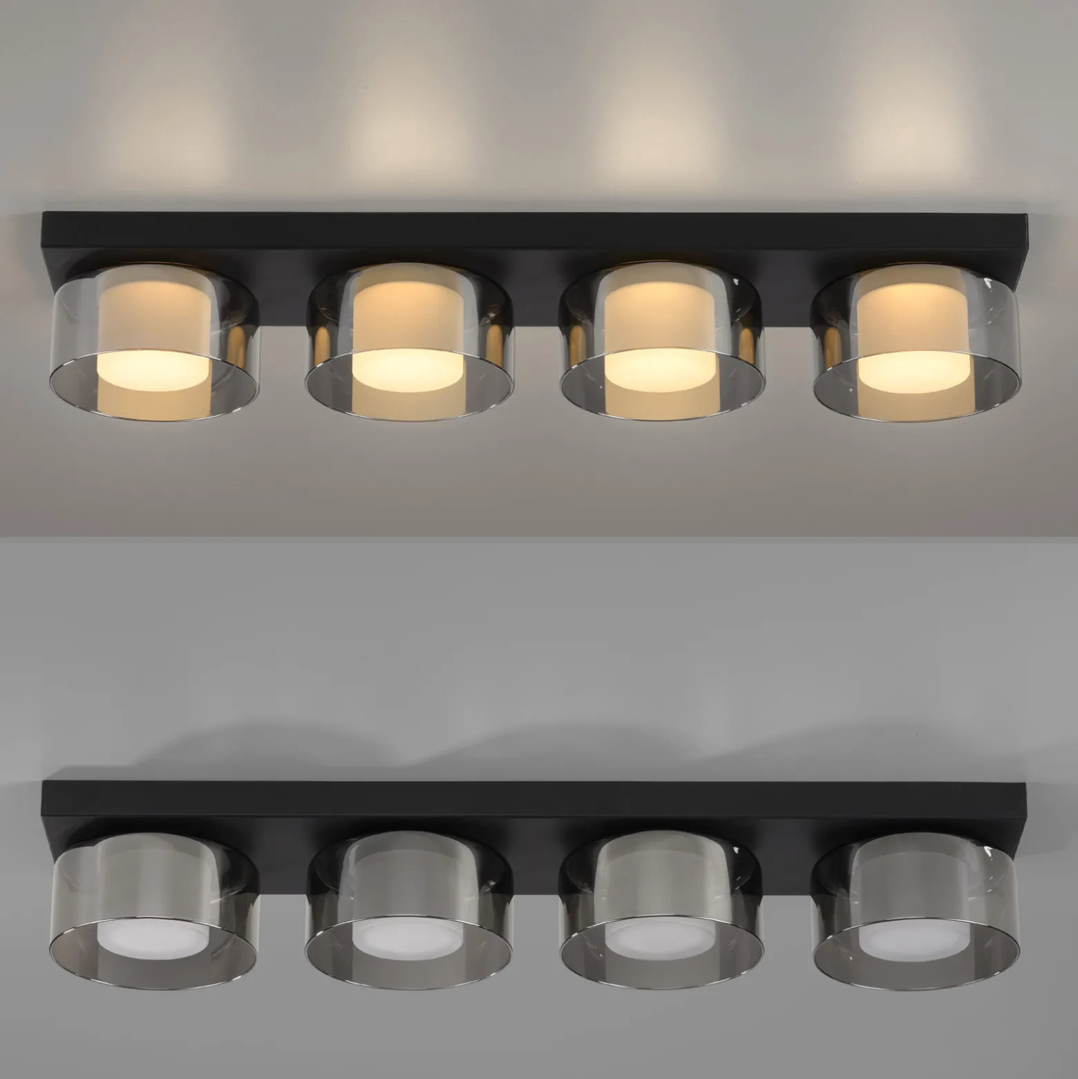 Paul Neuhaus LED-kattovalaisin Rika, 70 cm, lasi, himmennettävä
