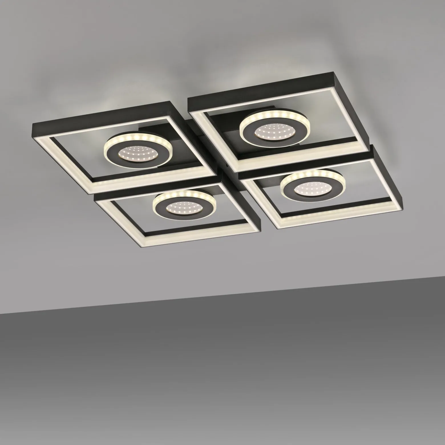 Paul Neuhaus LED-kattovalaisin Traforo, 53 cm, CCT, himmennettävä