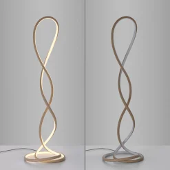 Paul Neuhaus LED-lattiavalo Twist, hiekanvärinen, korkeus 143 cm