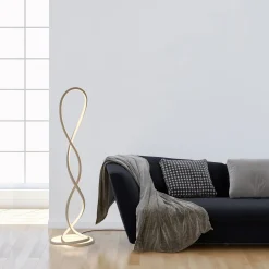 Paul Neuhaus LED-lattiavalo Twist, hiekanvärinen, korkeus 143 cm