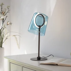 Paul Neuhaus LED-pöytävalaisin Zula, sininen, korkeus 42 cm