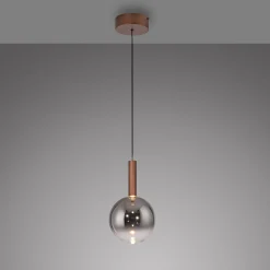 Paul Neuhaus LED-riippuvalaisin Bowl, Ø 20 cm, ruskea/harmaa