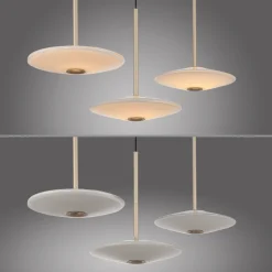 Paul Neuhaus LED-riippuvalaisin Elipsa, 3-lamppuinen, valkoinen/pronssi