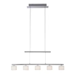 Paul Neuhaus LED-riippuvalaisin Hydra, teräksenvärinen, lasi, 80cm