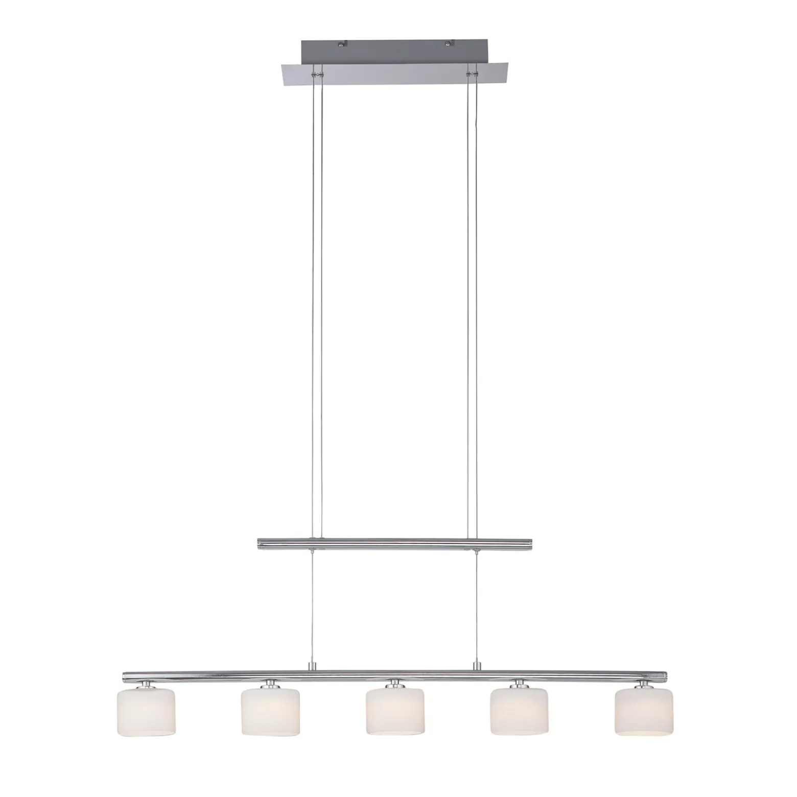 Paul Neuhaus LED-riippuvalaisin Hydra, teräksenvärinen, lasi, 80cm