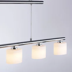 Paul Neuhaus LED-riippuvalaisin Hydra, teräksenvärinen, lasi, 80cm
