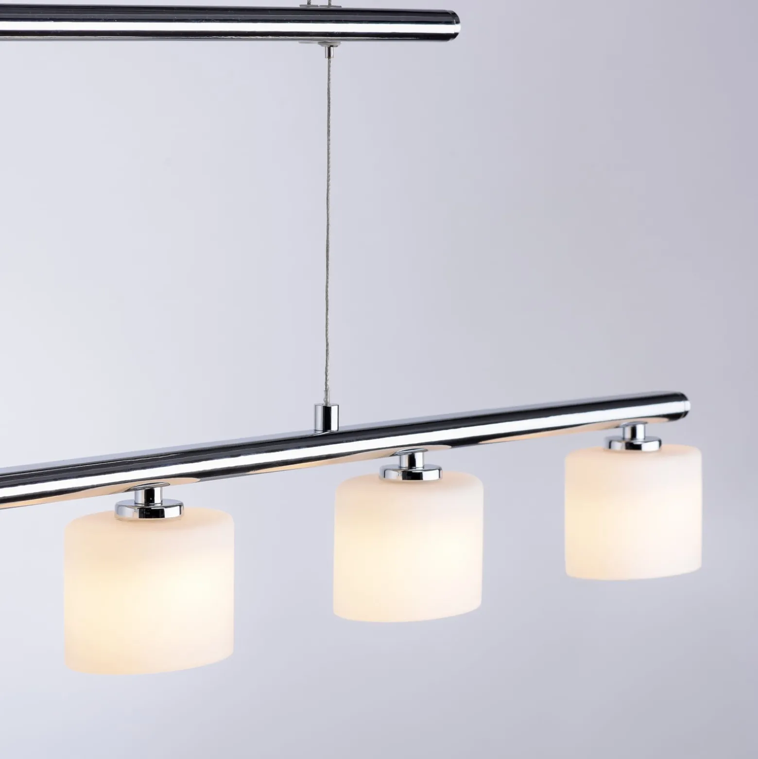 Paul Neuhaus LED-riippuvalaisin Hydra, teräksenvärinen, lasi, 80cm
