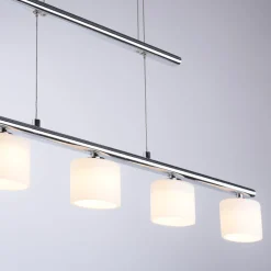 Paul Neuhaus LED-riippuvalaisin Hydra, teräksenvärinen, lasi, 80cm