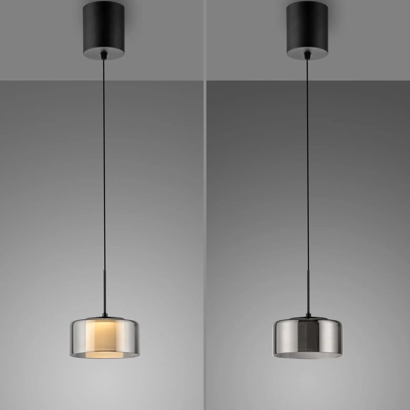 Paul Neuhaus LED-riippuvalaisin Rika, Ø 15 cm, lasia, himmennettävä