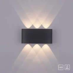 Paul Neuhaus LED-ulkoseinävalaisin Carlo, 17 cm, musta