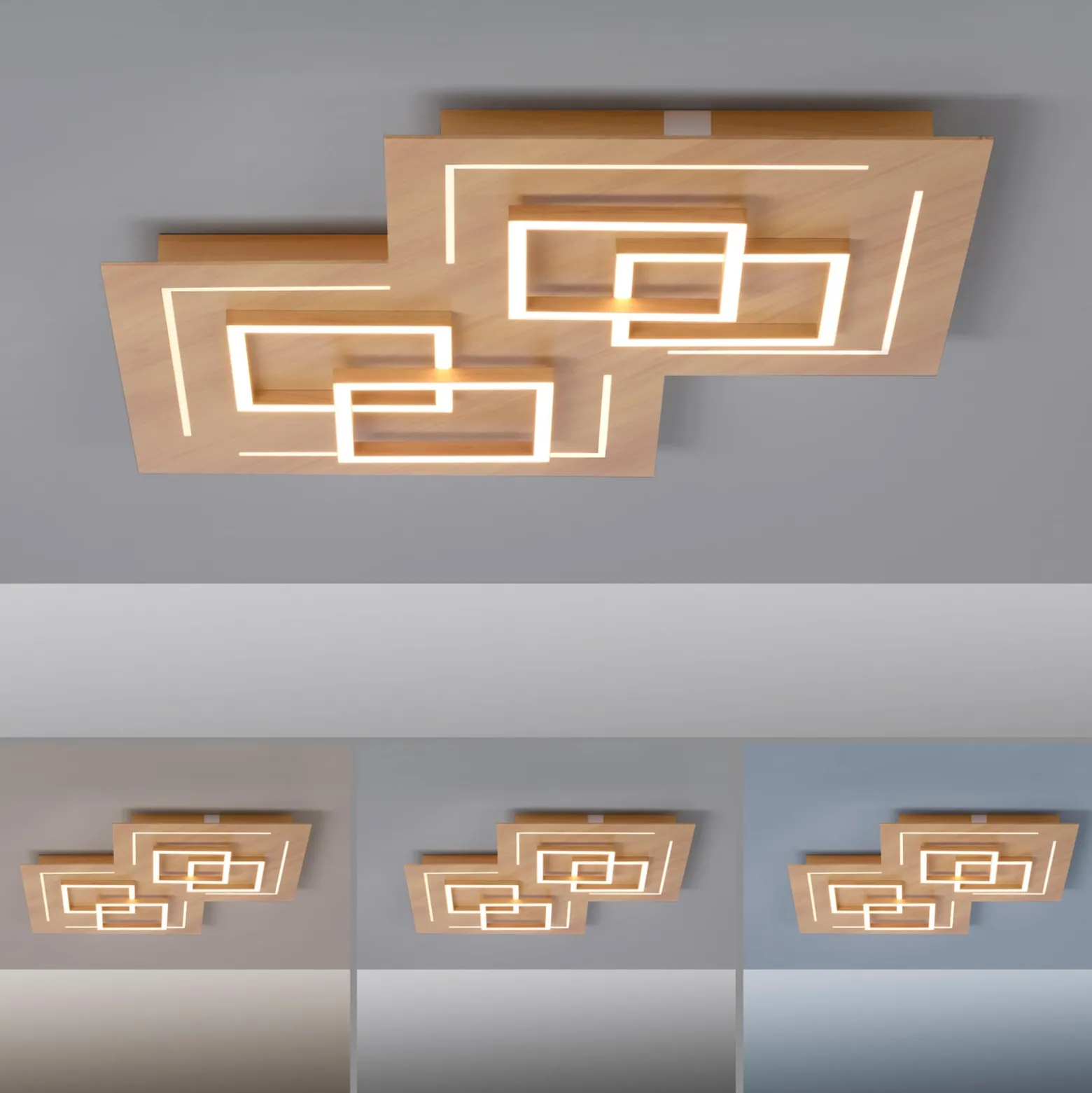 Paul Neuhaus Q-LINEA-LED-kattovalo puukoriste 60cm