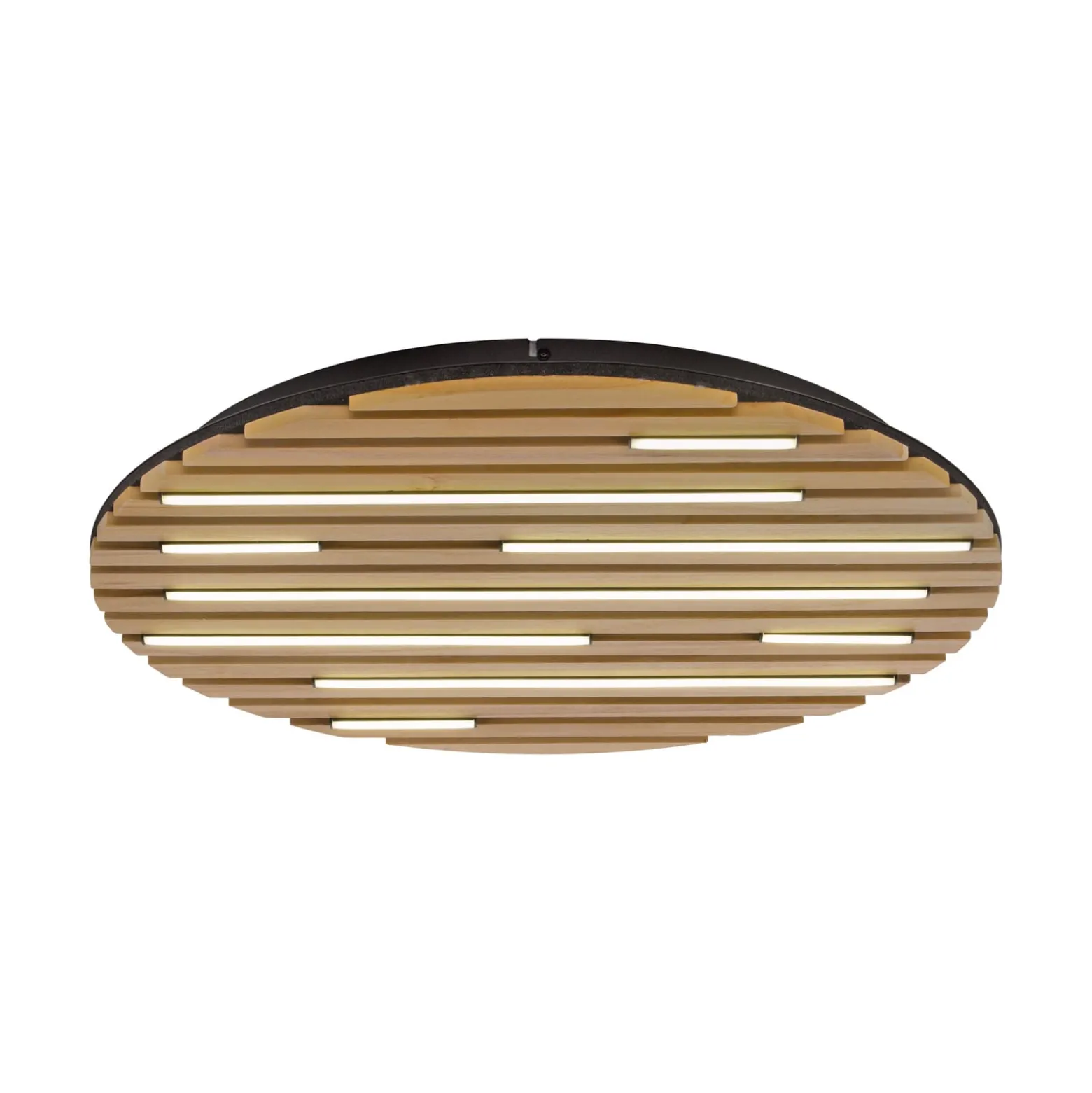 Paul Neuhaus Smart LED-kattovalaisin Q-Acoustic, puu Ø 60 cm