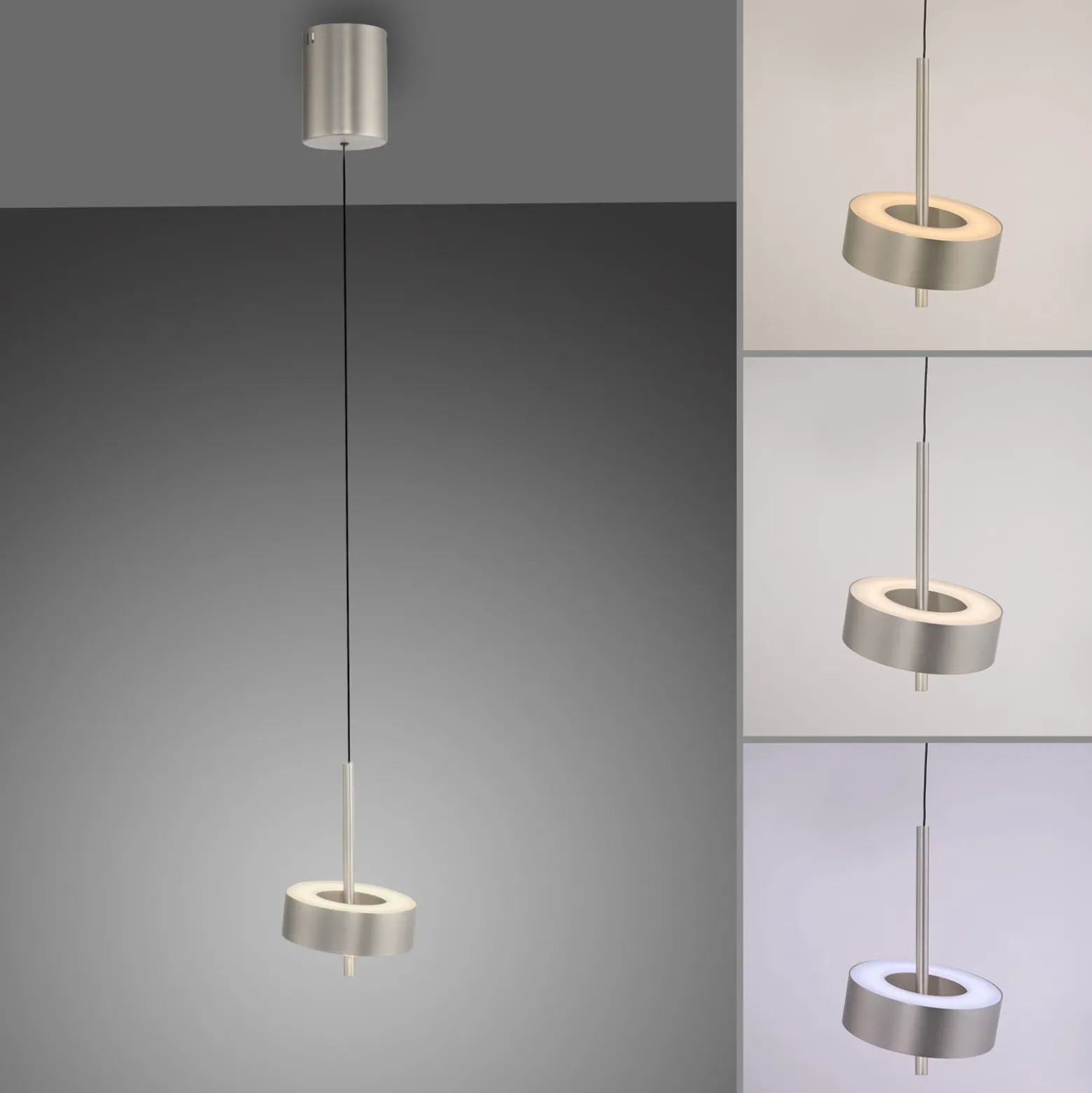 Paul Neuhaus Smart LED-ripustusvalaisin Q-Rotate alumiini Ø 14 cm