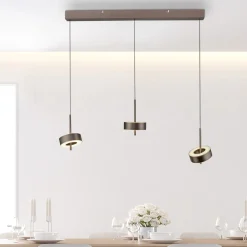 Paul Neuhaus Smart LED-ripustusvalaisin Q-Rotate tummanruskea 3-valoisena