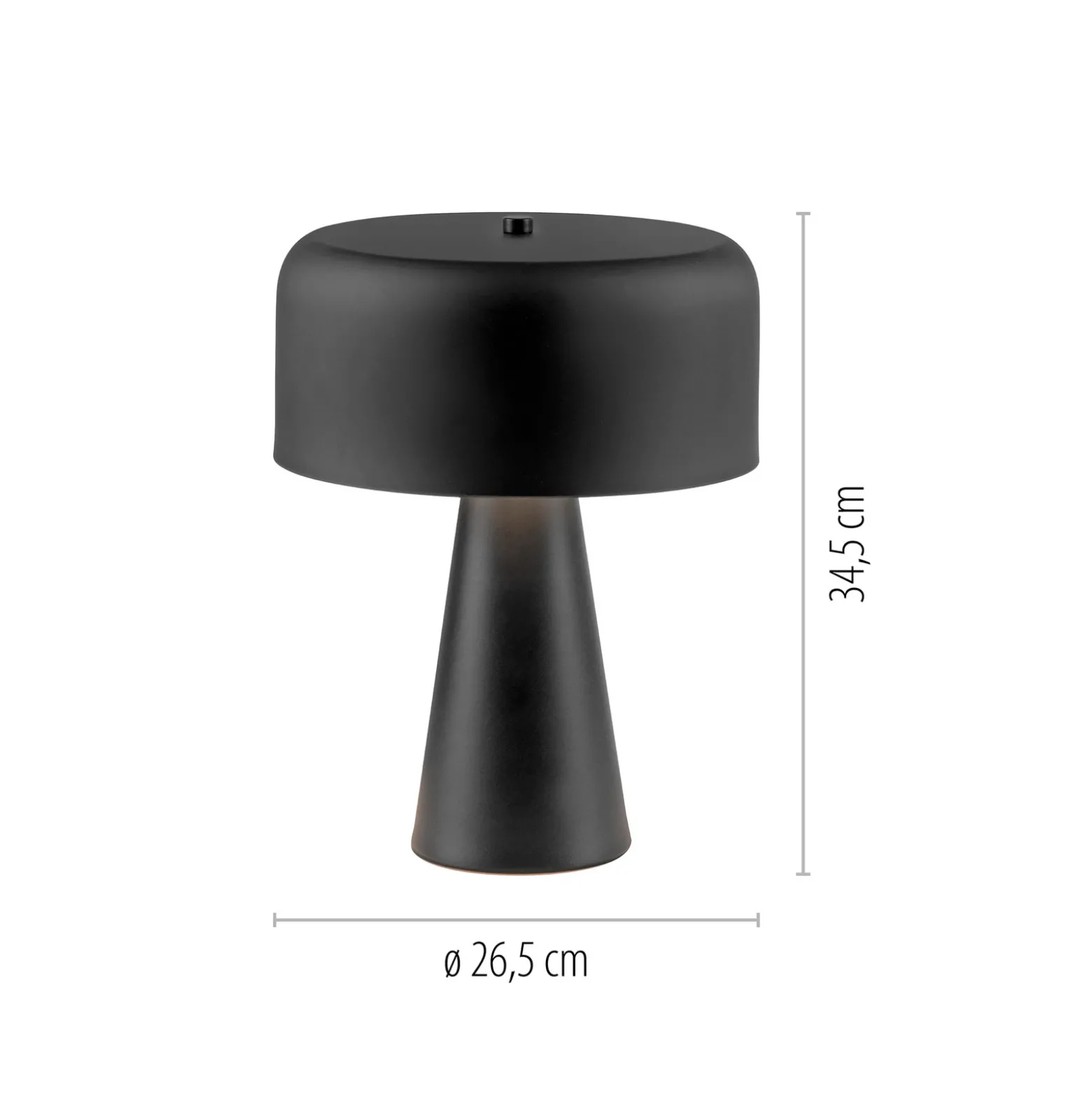 PENTO-pöytävalaisin, musta, korkeus 35 cm, metalli, E27