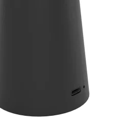 Piccola-LED-akkulamppu, musta, korkeus 28 cm, metallia, IP54