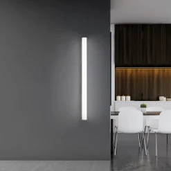 Pirgos LED-seinävalaisin, 100 cm leveä, valkoinen, muovia