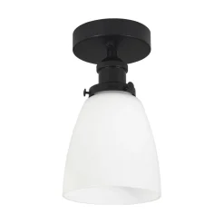 PR Home Kappa kattovalaisin, musta/opal, lasi, Ø 14 cm