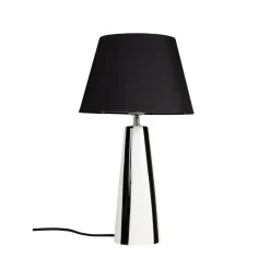 PR Home pöytälamppu Leya, musta/valkoinen, 54 cm, metalli/kangas