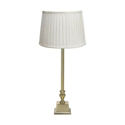 PR Home pöytävalaisin Linné Sofia Plissé 51 cm valkoinen/kultainen pellavainen