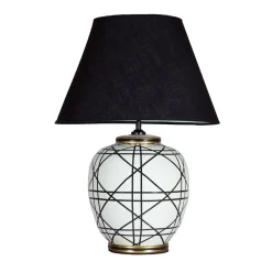 PR Home pöytävalaisin New York, musta, korkeus 63 cm, keraaminen