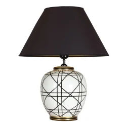 PR Home pöytävalaisin New York, musta, korkeus 45 cm, keraaminen