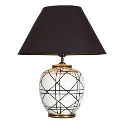 PR Home pöytävalaisin New York, musta, korkeus 45 cm, keraaminen