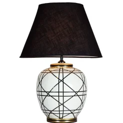PR Home pöytävalaisin New York, musta, korkeus 60 cm, keraaminen