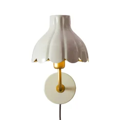 PR Home seinälamppu Wells, beige/kulta, 21 cm, metalli